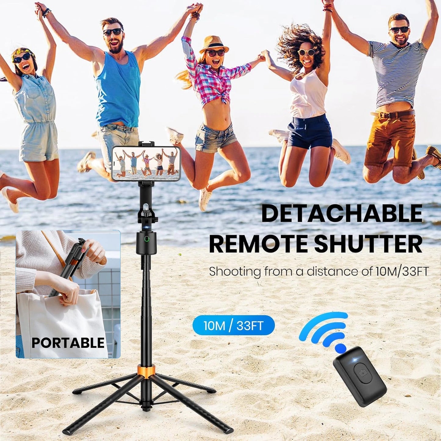 AI Face Auto Tracking Gimbal Selfie Stick Tripod Bluetooth Remote Shooting Phone Holder for Phone Android Outdoor Live Streaming