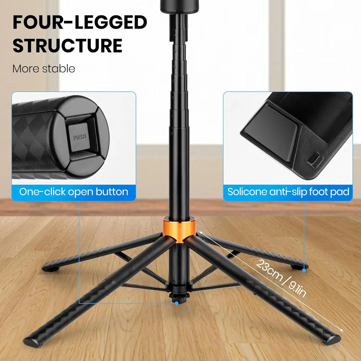 AI Face Auto Tracking Gimbal Selfie Stick Tripod Bluetooth Remote Shooting Phone Holder for Phone Android Outdoor Live Streaming